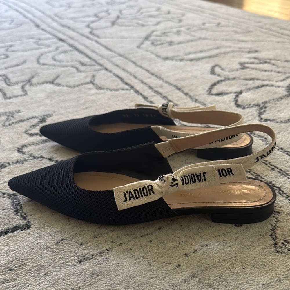 Dior J'Adior Black Slingback Pumps